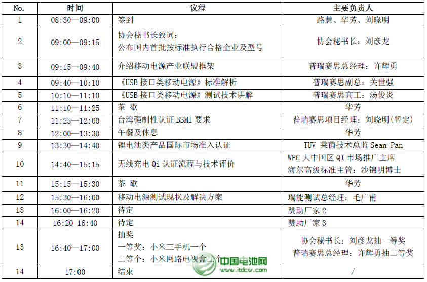 移動(dòng)電源測試與認(rèn)證技術(shù)研討會(huì)7月30日將在深圳召開