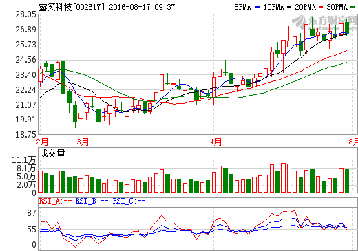 露笑科技：上半年凈利增長35% 10億設新能源汽車服務公司