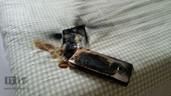 國行三星Note7第七次起火:依然電池部位 國行三星Note7第七次起火:依然電池部位