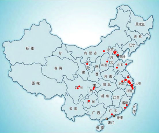 中國石墨烯產業分布圖