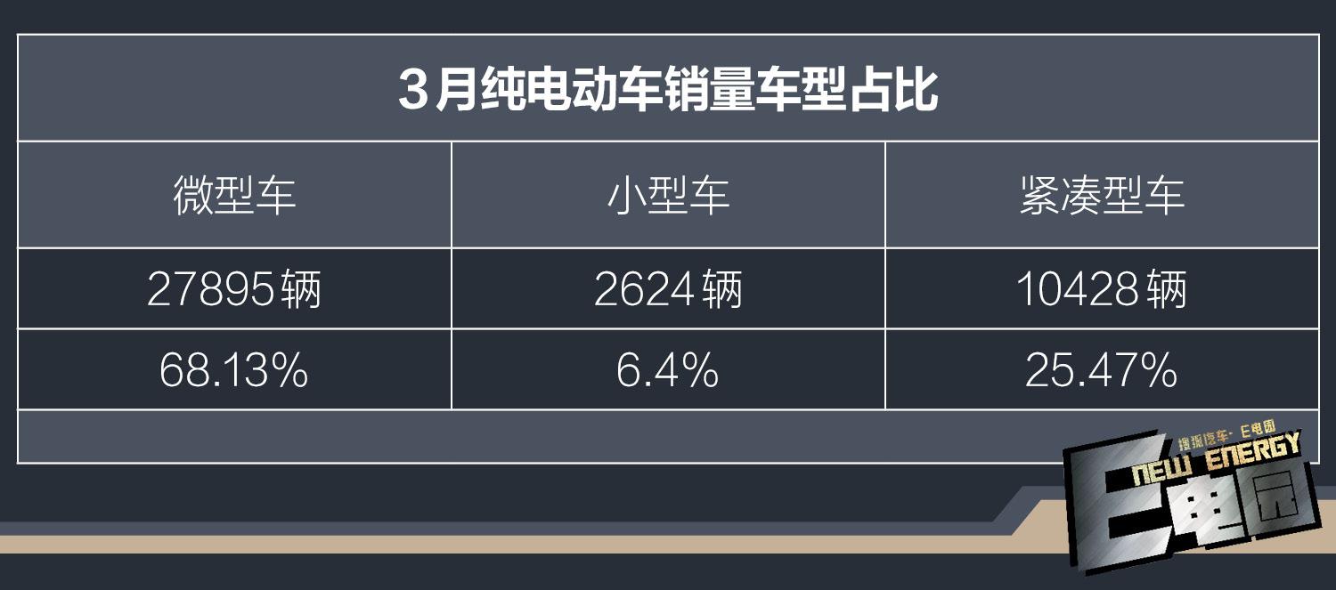 微型車未受補(bǔ)貼新政影響 3月新能源銷量分析EV篇