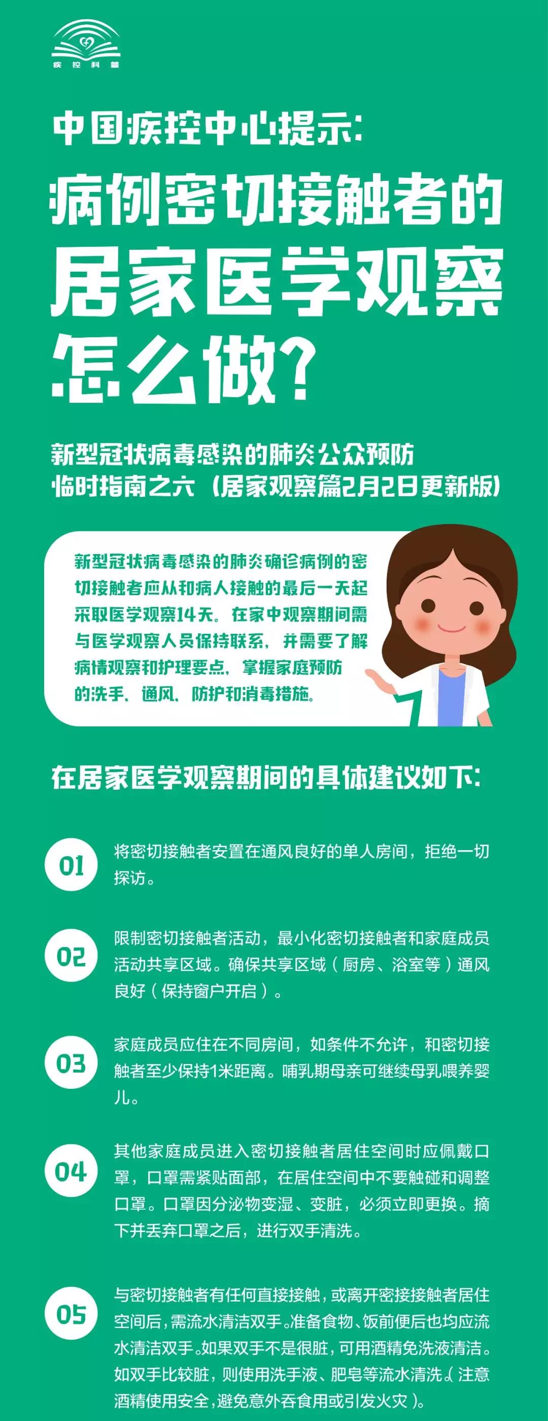 中國疾控中心提示：病例密切接觸者的居家醫(yī)學觀察怎么做？